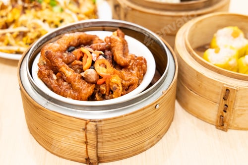 Preview: Steamed chicken feet is a traditional Chinese delicacy and is part of dim sum menu in restaurant