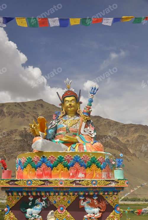 Preview: Guru Padmasambhava statue in Sani village, Padum, Zanskar Valley, Ladakh, INDIA