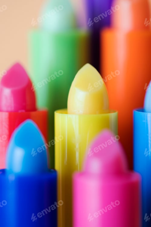 Preview: Various colorful lip balm sticks