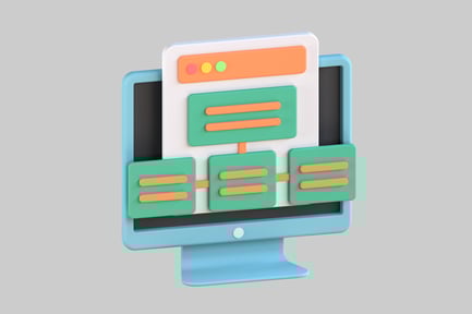 Abstraktes Datenflussdiagramm auf dem Monitor