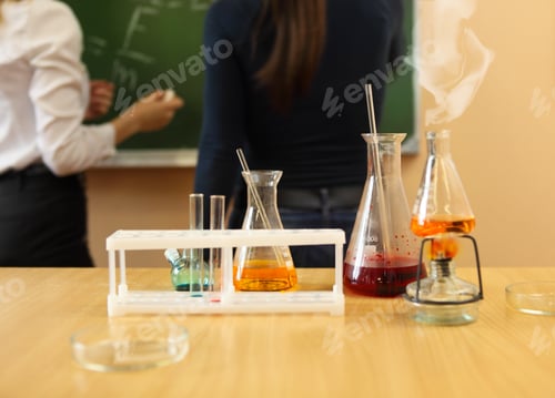 Preview: Chemistry laboratory glassware with liquid formula