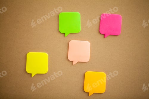 Preview: Colorful stickers on wall. Empty Space for text
