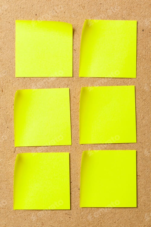 Preview: Color sticker notes over cork board background