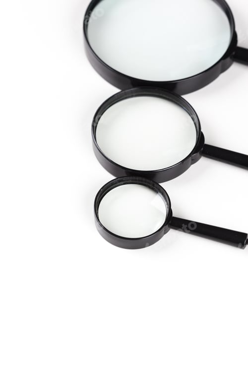 Preview: Three magnifiers over white
