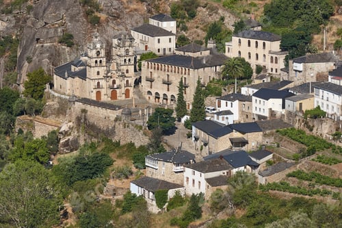 Preview: Ribeira sacra. As Ermidas village with antique church. Galicia, Spain