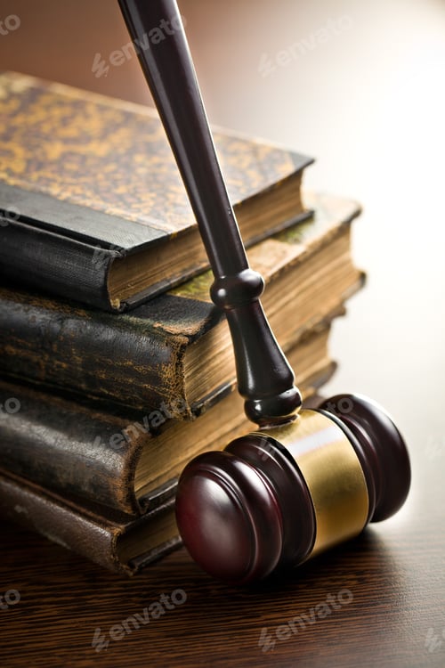 Preview: judge gavel with old books