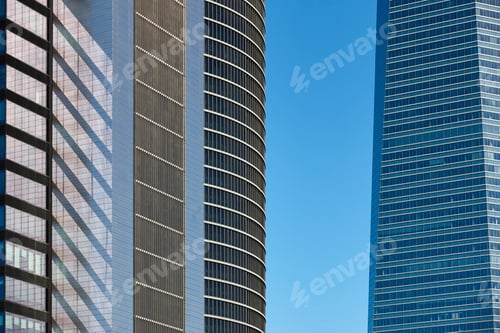 Preview: Madrid skyline. Five towers area. Financial and business center. Spain