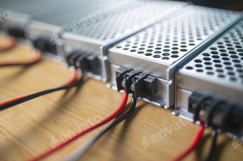 Preview: Close up of the metal mesh cases of power supply