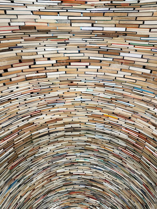 Preview: Endless Huge Tunnel Made of Thousands of Books, Textured Repetative Background