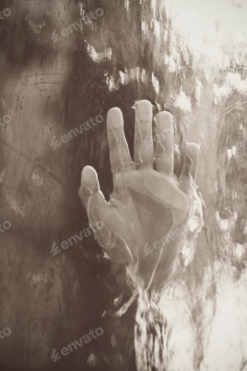 Preview: On The Wet Glass Hand Is Raining