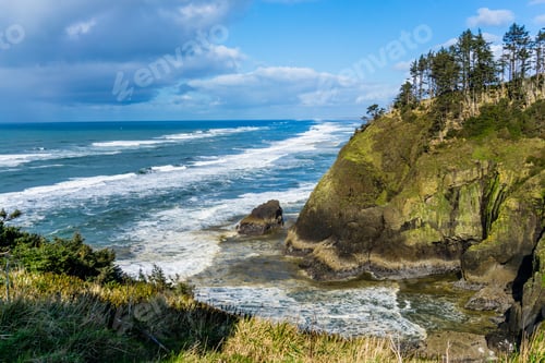 Preview: Waves Pount The Shoreline Rocks At Cape Disappointmnet In Washington State.