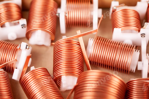 Preview: Close-up a lot of twisted flat copper wires