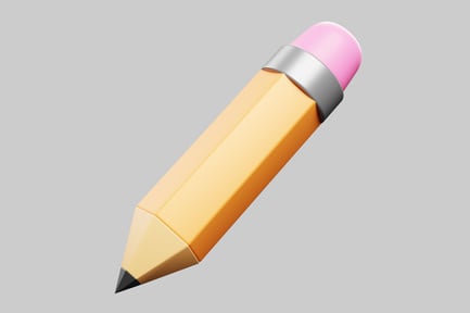 Preview: Yellow pencil with pink eraser