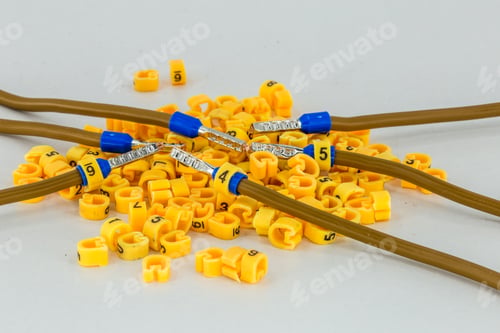 Preview: markings for electric cables isolated on white background