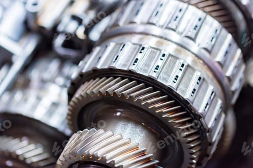 Preview: Close-up helical gears in car automatic transmission