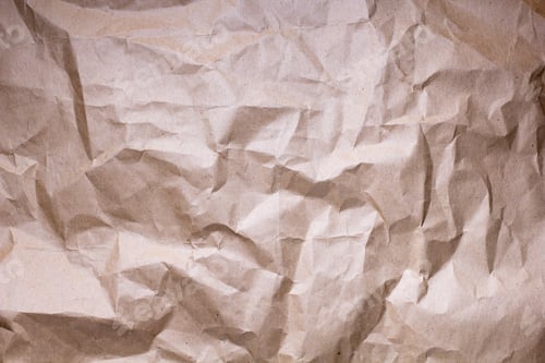 Preview: Brown craft paper crumpled texture. Recycled old paper abstract background.