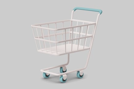 Preview: Shopping cart with blue accents