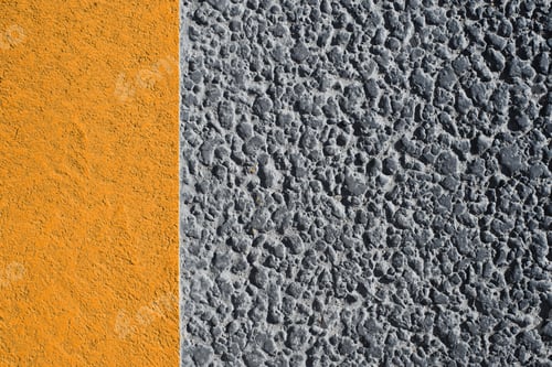 Preview: Road texture with yellow line. Road dark granular asphalt and bright curb markings. Textured