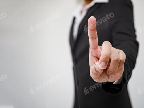 Preview: Businessman Pointing finger close up