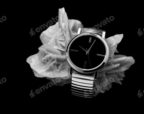 Preview: Elegant Wristwatch Adorned on a Rock-Like Formation