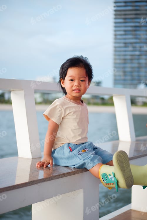 Preview: Close up portrait Asian cute baby boy