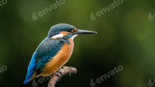 Preview: Common Kingfisher (Alcedo athis) sitting on a branch.