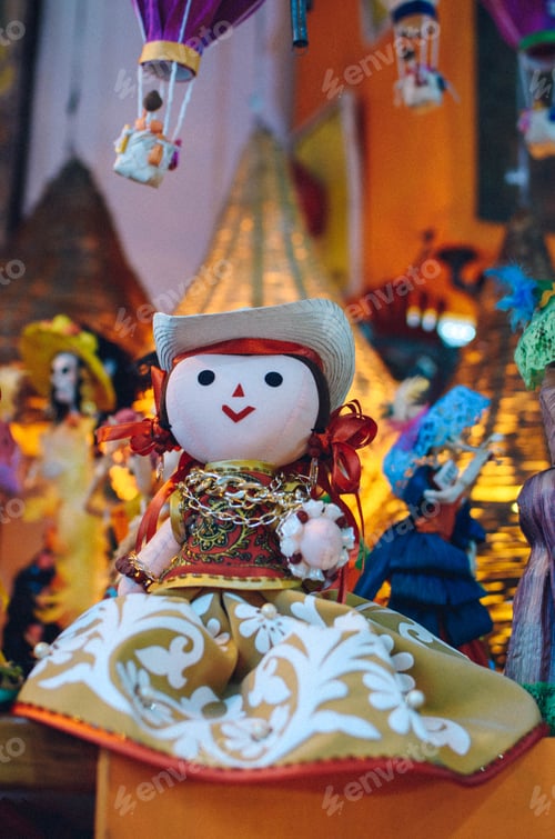 Preview: katrina doll in day of the dead mexico halloween