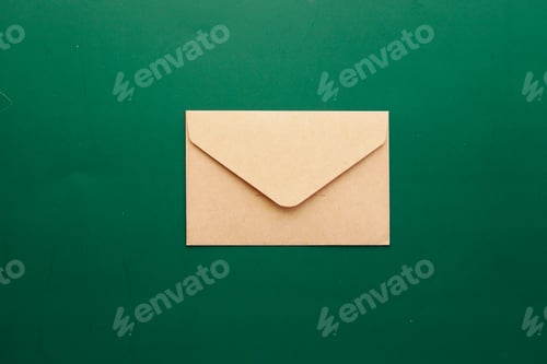 Preview: a envelope drops on a green color background