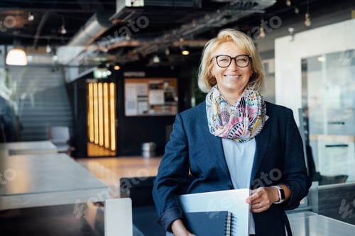 Vista previa: Portrait of smiling 50's stylish, confident mature businesswoman, middle aged company ceo director,