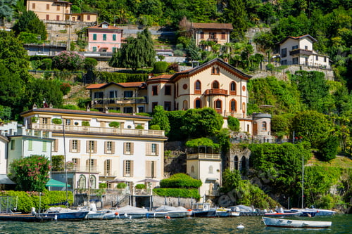 Preview: Old Houses building architecture on lake Como, Italy.
