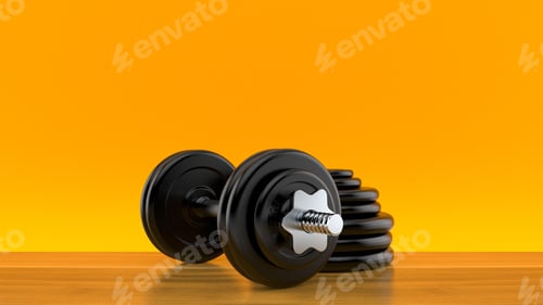 Preview: Isolated Dumbbell Concept. Fitness Equipment for Gym Workout, Strength Training, Bodybuilding