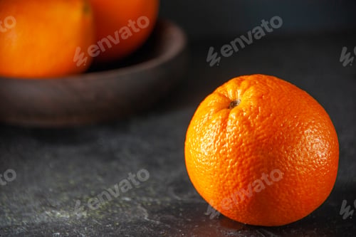 Preview: front view fresh juicy oranges on the dark background citrus fruit juice color photo tangerine