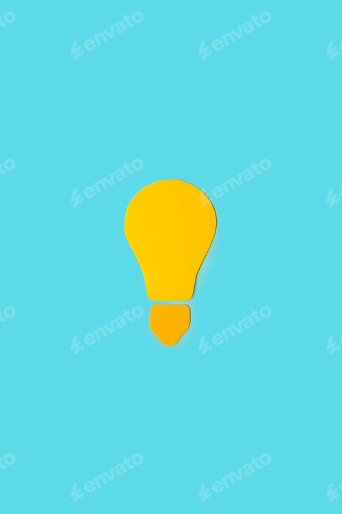 Preview: Minimal brainstorming idea concept. Yellow and blue.