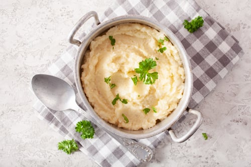 Preview: mashed cauliflower with butter. ketogenic paleo diet side dish