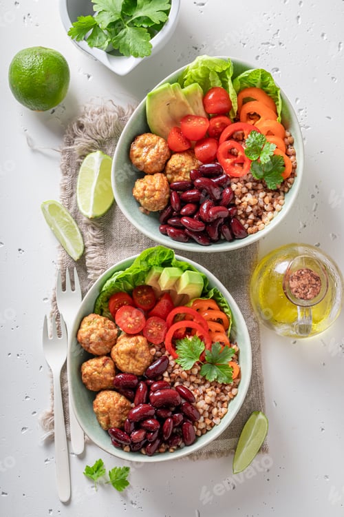 Preview: Energetic Mexican salad as meal for people on diet.