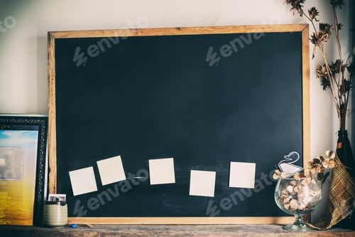 Preview: Blackboard with decoration, abstract texture background.