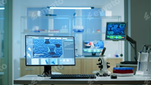 Preview: Empty laboratory modernly equipped with nobody in it