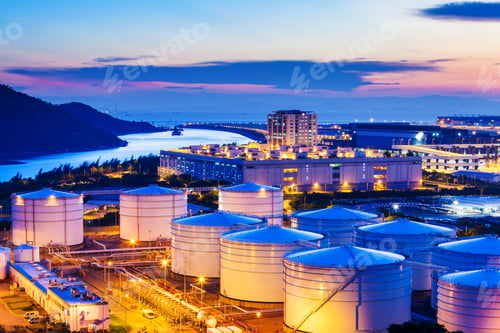 Preview: Oil tanks for cargo service during sunset