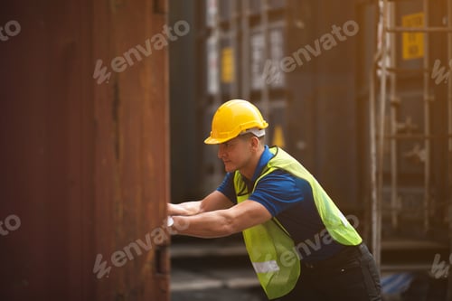 Preview: Foreman is opening the container door to inspect the goods inside the container