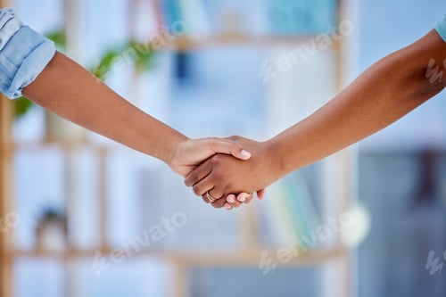 Preview: Hands, welcome and handshake closeup by business people in office for interview, meeting or recruit