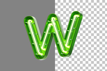 Preview: Neon W 3D Icon