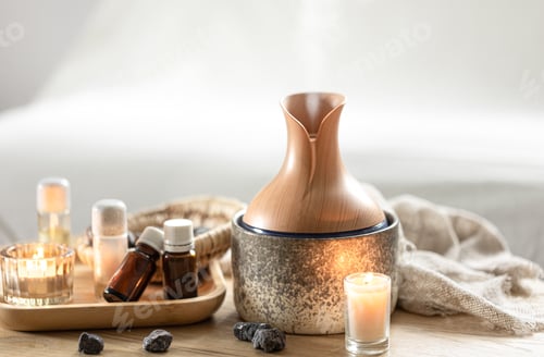 Preview: Spa composition with air humidifier and aroma oils.