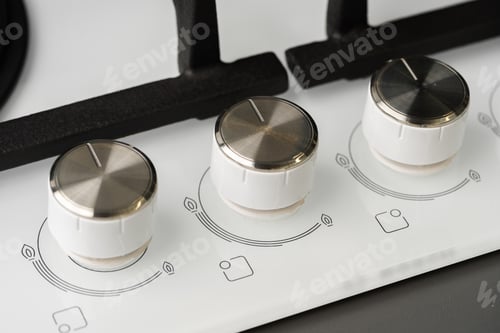 Preview: Knob switch on the electric stove close-up
