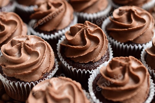 Preview: Closeup of delicious chocolate cupcakes