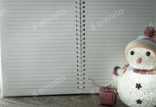 Preview: Christmas Decorations And Note Book For Background