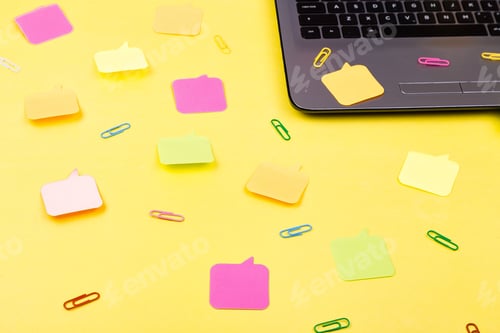 Preview: Notebook with stickers.