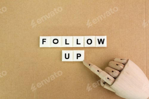 Preview: wooden hand with follow-up words