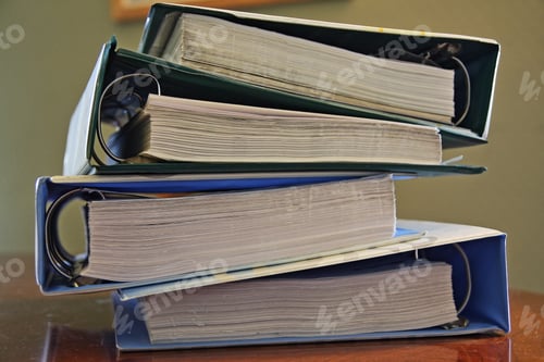 Preview: Pile of document ring binders