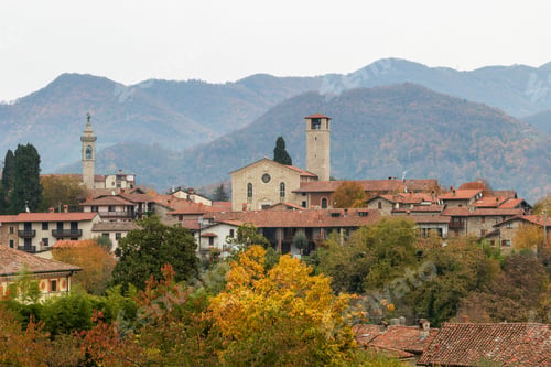 Preview: San Nicola church with landscape view on a gloomy day
