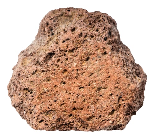 Preview: unpolished brown lava stone isolated on white